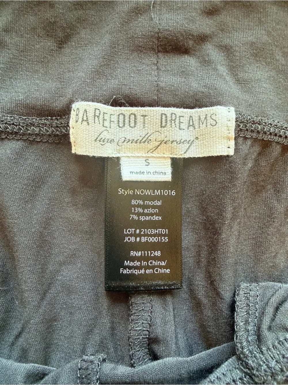 Barefoot Dreams Luxe Milk Jersey Namaste Joggers with pockets, grey, Size Small